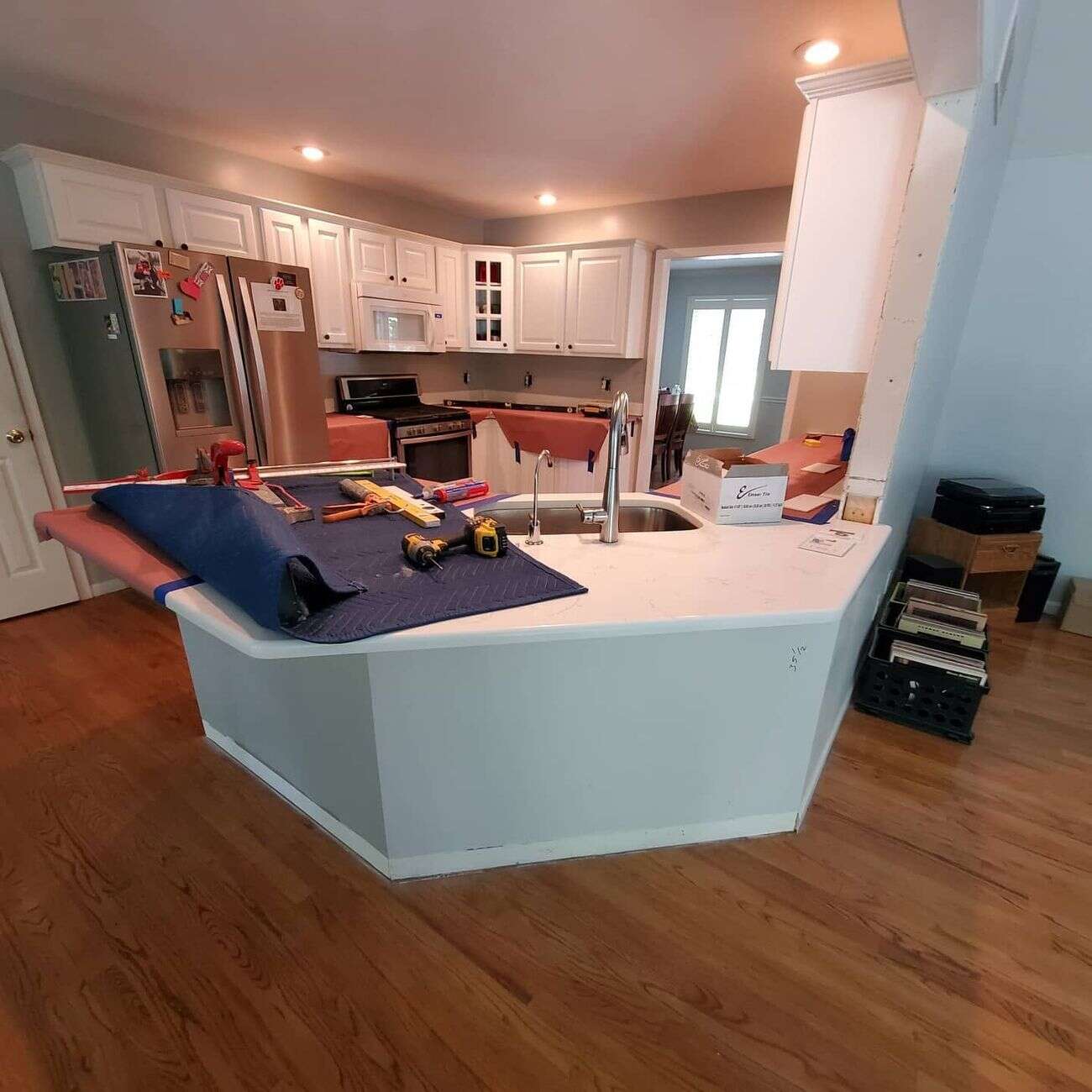 Kitchen island before tiling