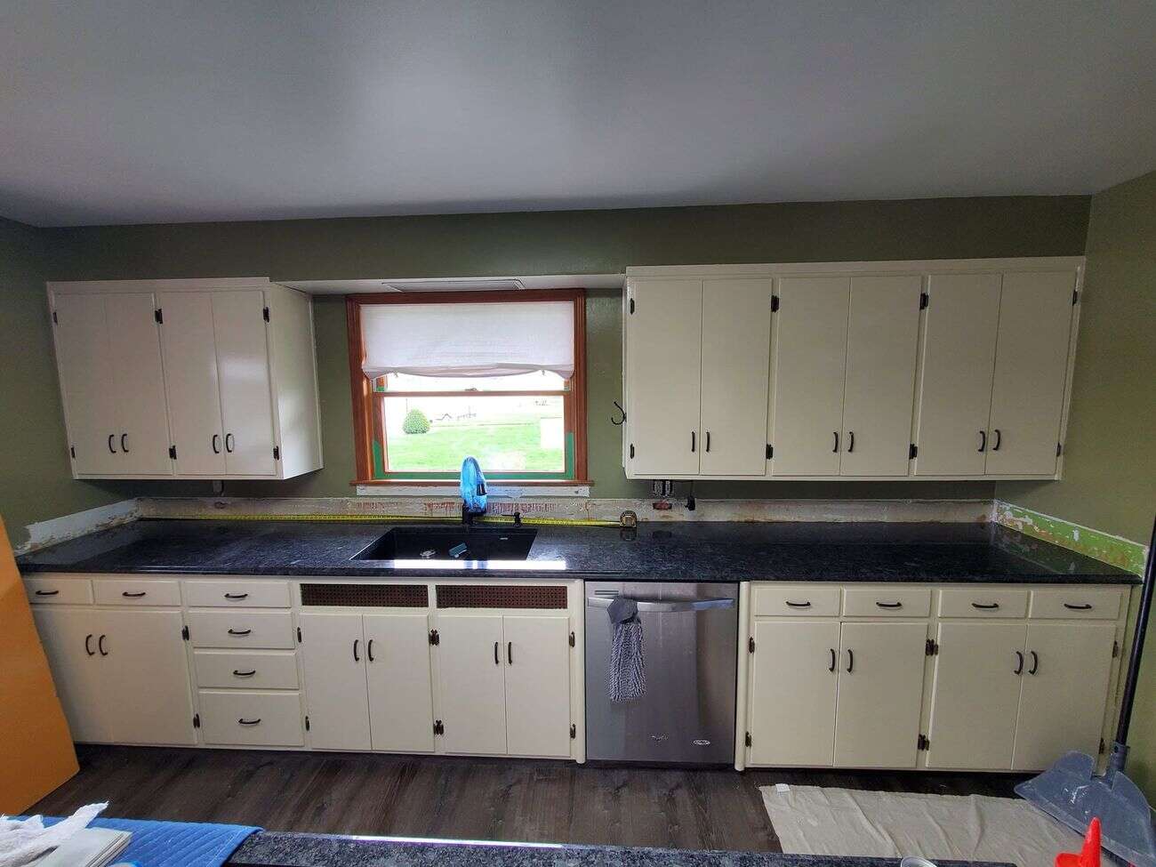 Kitchen wall stripped before backsplash install