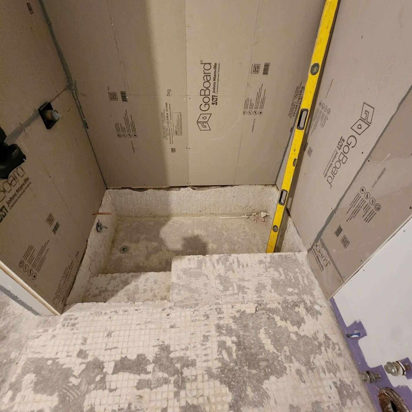 Shower before tile install